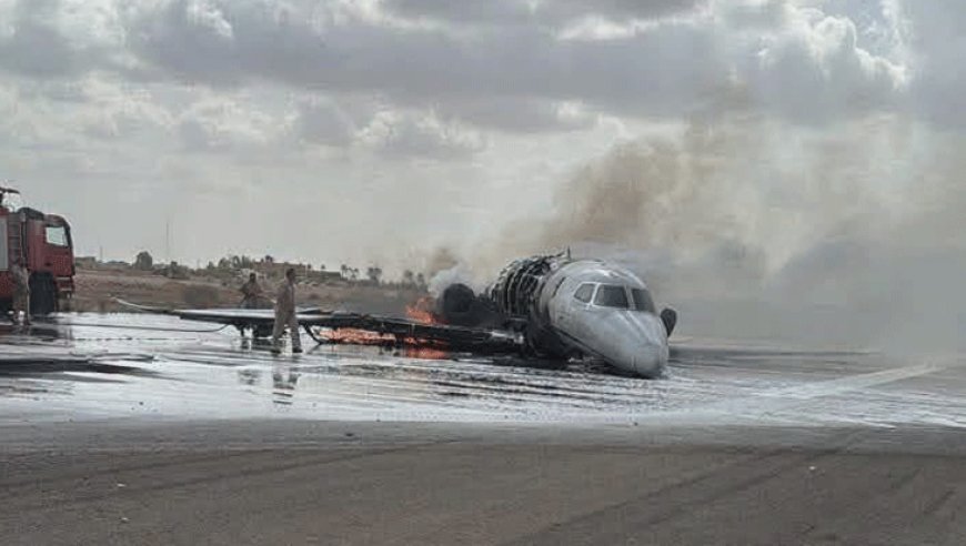 Libya'da özel uçak iniş sırasında pistten çıktı