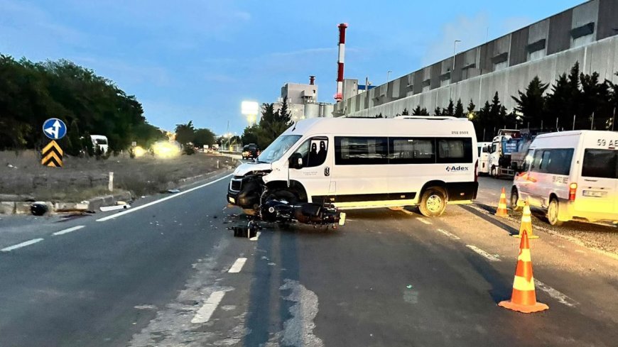 Tekirdağ'da minibüsle çarpışan motosikletin sürücüsü öldü