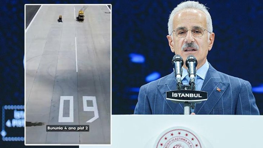 Bakan Uraloğlu: İstanbul Havalimanımızın 4. ana pistinden yeni bir ufka doğru yükseldik