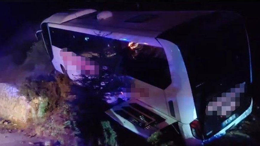 Manisa'da otobüs kazası! Çok sayıda yaralı var