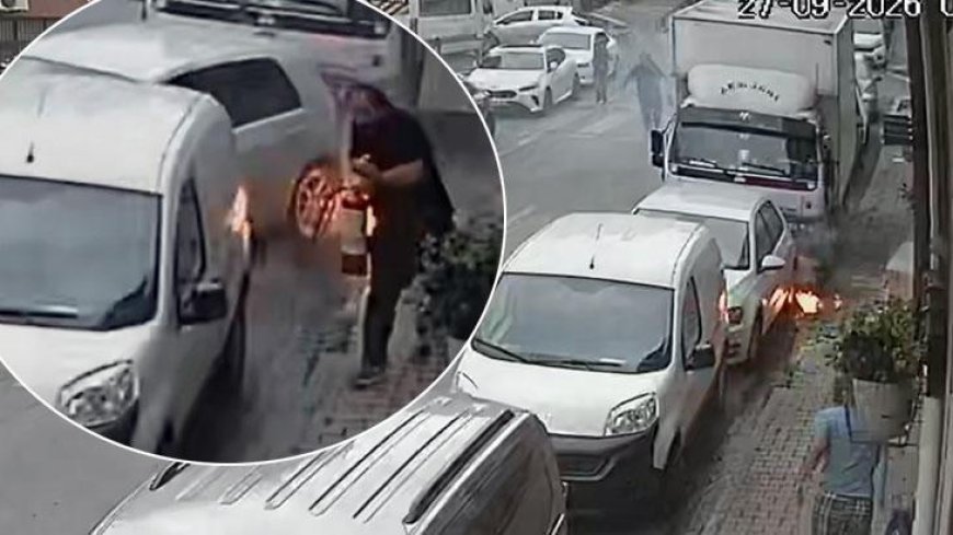 İstanbul'da yer altındaki kablolar alev aldı! Aracını son anda kurtardı