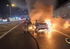 Sarıyer TEM Otoyolu’nda otomobil duran taksiye çarptı! 2 araç yandı, 5 kişi yaralandı