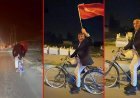 103 araçlık konvoya bisikletiyle katıldı! 68 yaşındaki emekli Urfullah amcaya sürpriz