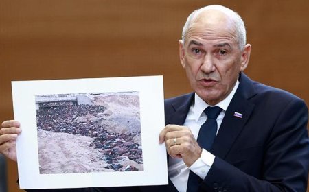 İsrail'i aklamaya çalışırken rezil oldu! Slovenya Başbakanı Jansa'dan kürsüde skandal gaf