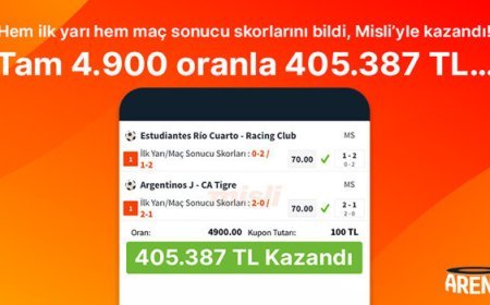 Hem ilk yarı hem maç sonucu skorlarını bildi, Misli’yle kazandı! Tam 4.900 oranla 405.387 TL…