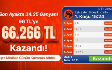 Son Ayakta 34.25 Ganyan! 96 TL’ye 66.266 TL Kazandı! İşte Misli’de Günün Kazanan Altılısı…