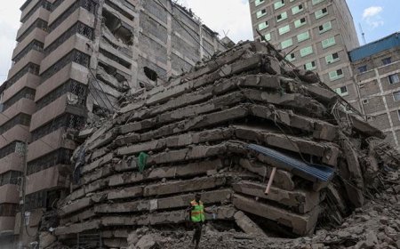 Kenya'da korkunç olay: 18 katlı bina yerle bir oldu!