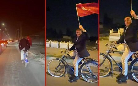103 araçlık konvoya bisikletiyle katıldı! 68 yaşındaki emekli Urfullah amcaya sürpriz