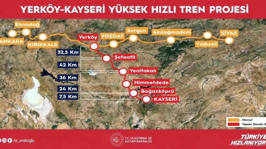 SON DAKİKA YHT HABERLERİ: Yerköy-Kayseri Yüksek Hızlı Tren Durakları neler? İşte güzergahı ve süresi