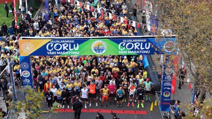 1’inci Uluslararası Çorlu Yarı Maratonu’nda 1854 sporcu yarıştı