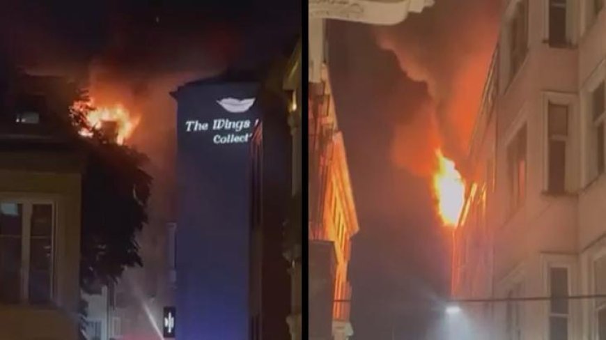Beyoğlu'nda 6 katlı binada çıkan yangın söndürüldü