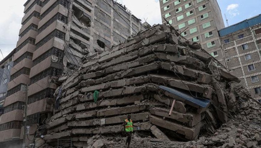 Kenya'da korkunç olay: 18 katlı bina yerle bir oldu!