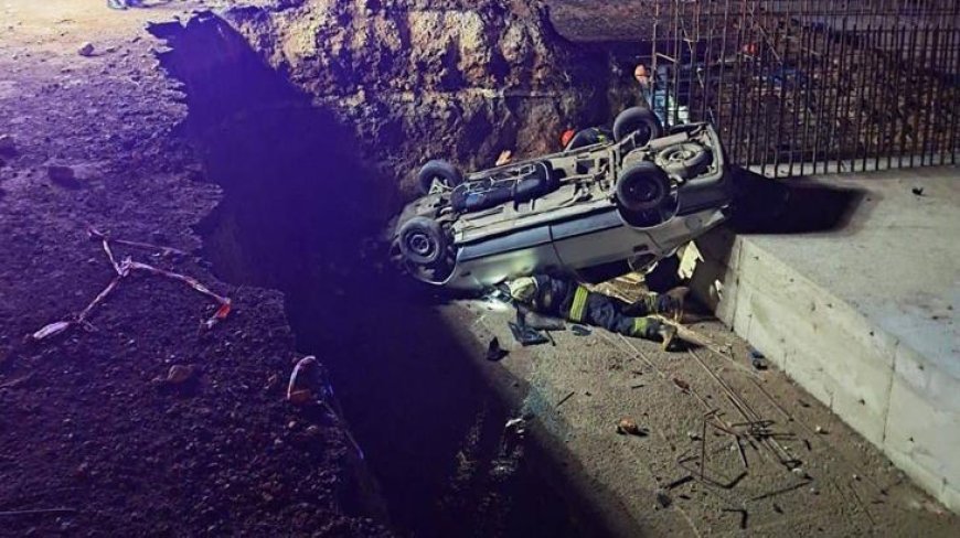 Eskişehir'de feci kaza: Yol çalışması çukuruna düşen araçta 1 ölü, 5 yaralı