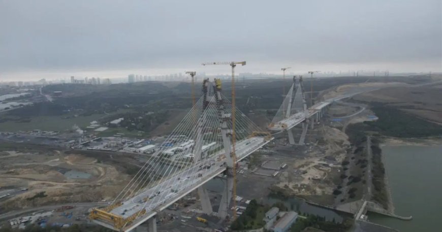 İstanbul'a 8 şeritli yeni köprü geliyor. 196 metre yüksekliğindeki kuleler yükseliyor